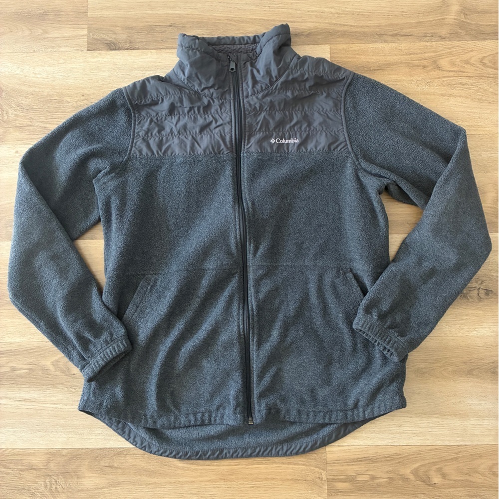 Columbia Interchange Fleece Jacket Full Zip Gray Women’s Large EUC